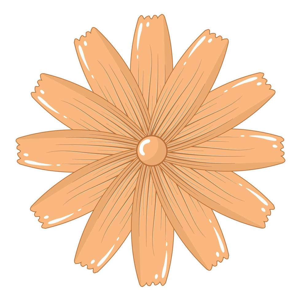 flor de caléndula amarilla pastel simple en estilo plano aislado sobre fondo blanco vector