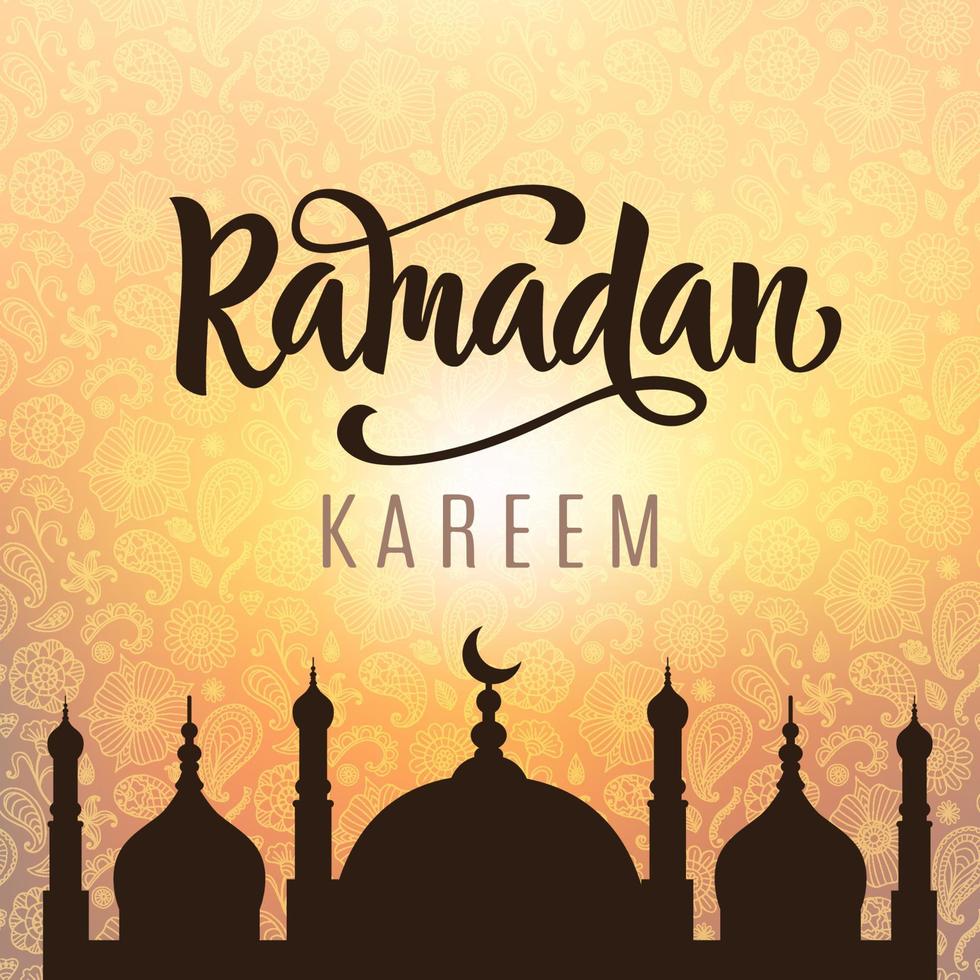 cartel de saludo de ramadán kareem vector