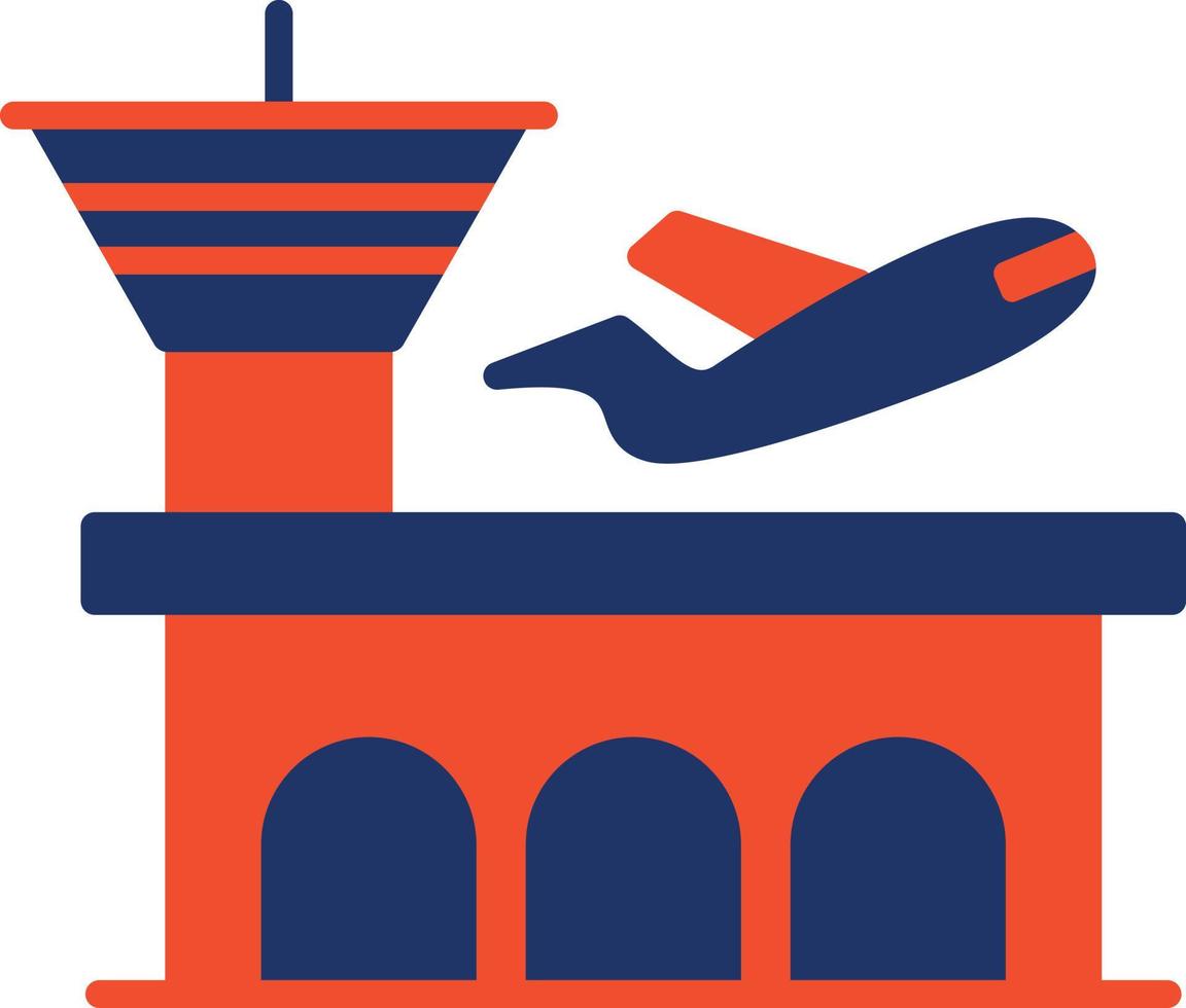 icono de color del aeropuerto vector