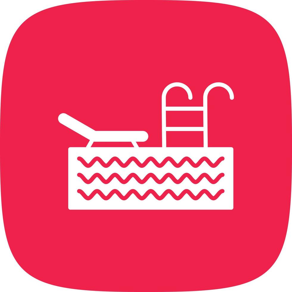 Swimming Pool Glyph Round Corner vector