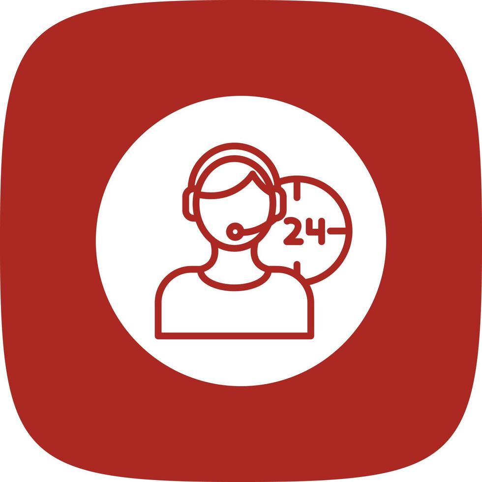 24 Hour Service Glyph Round Corner vector