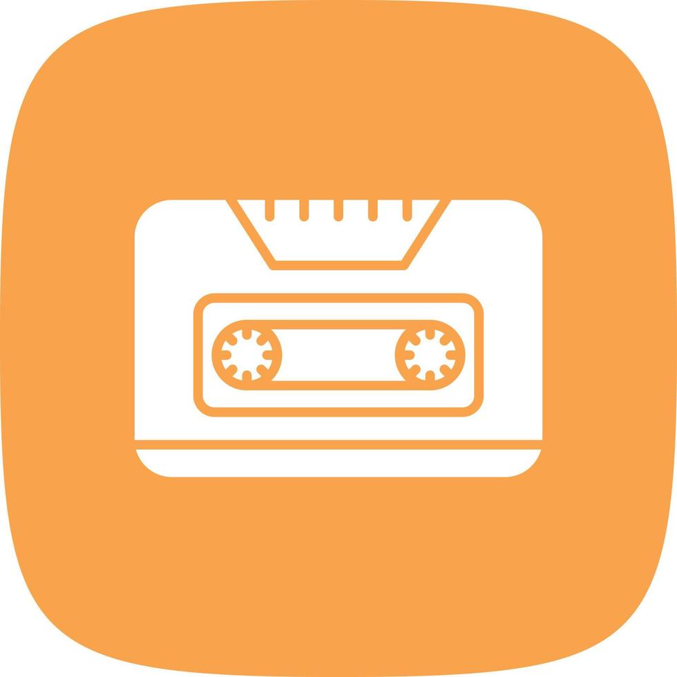 Cassette Glyph Round Corner vector