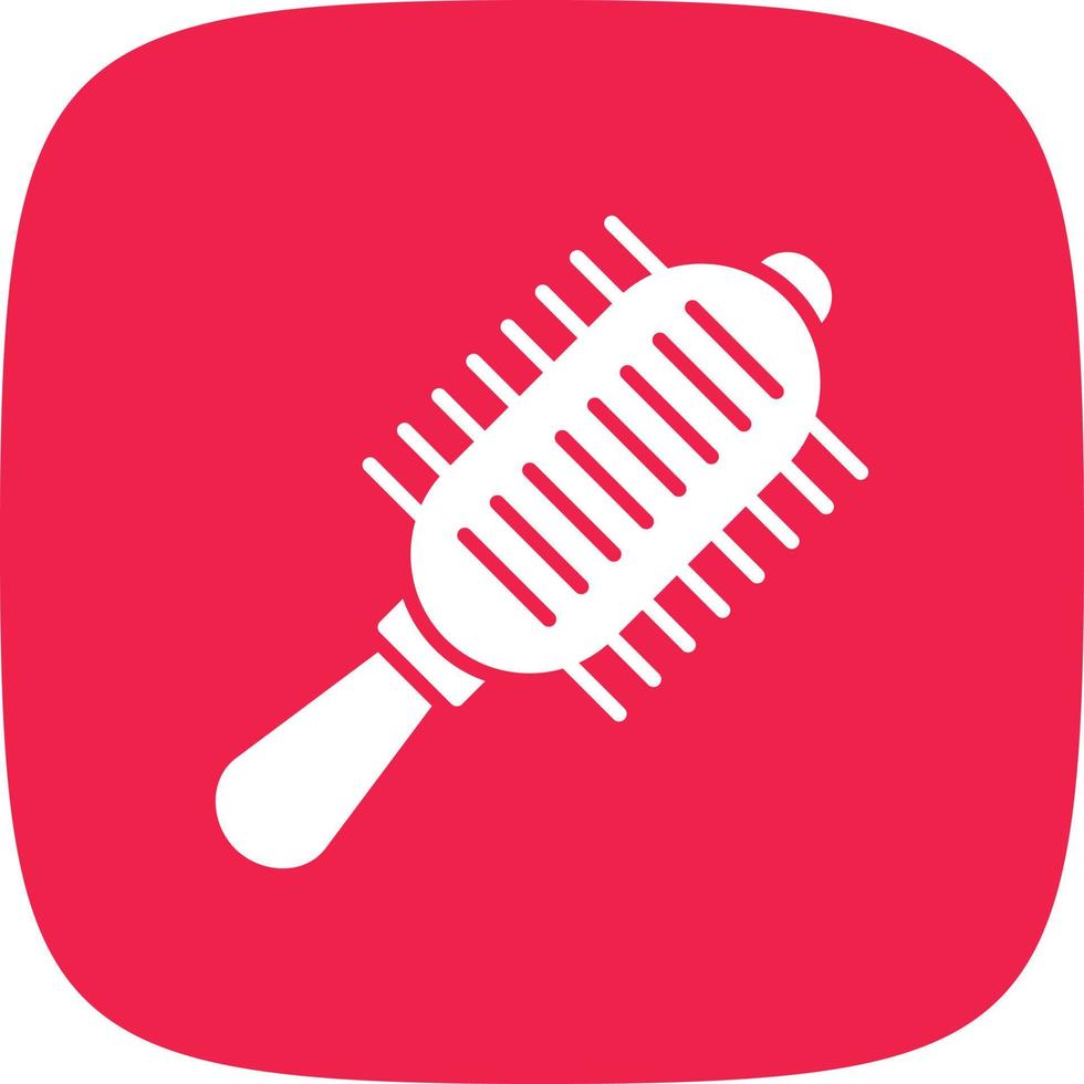 Hair Brush Glyph Round Corner vector