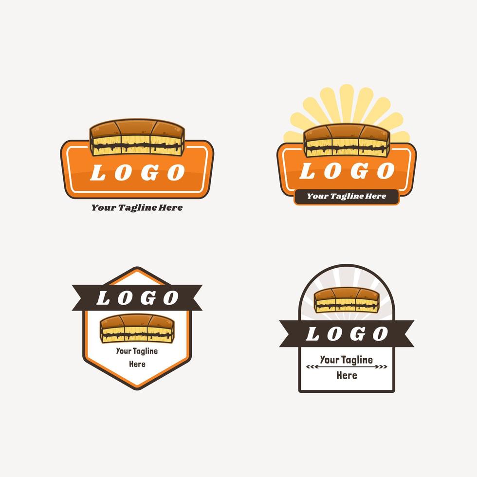 cake sweet food indonesian taste logo varation template design vector
