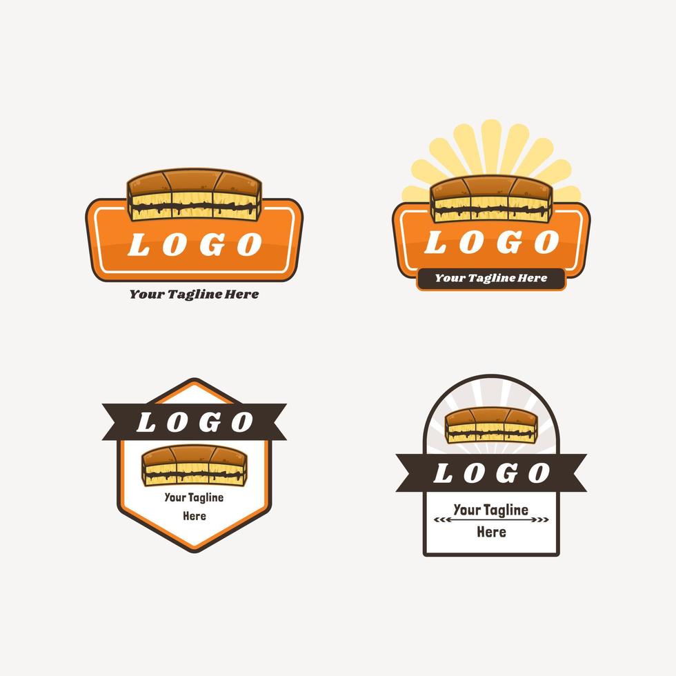 diseño de plantilla de variación de logotipo de sabor indonesio de comida dulce de pastel vector