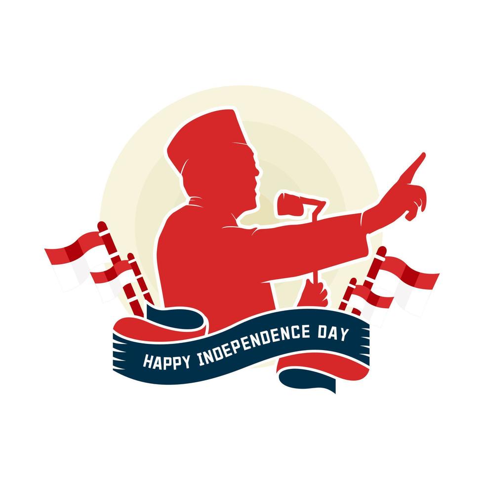 patriotic hero of indonesia independence day artwork template design vector