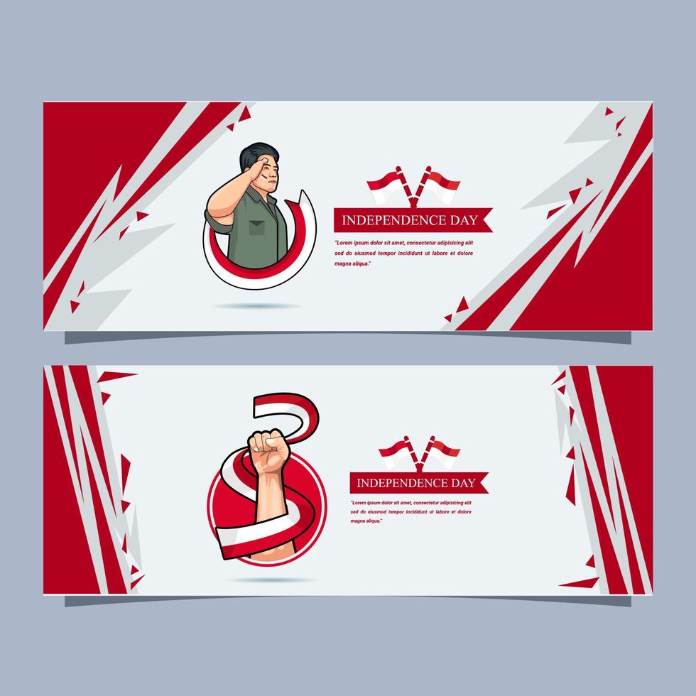 Indonesia independence day new template banner background design vector