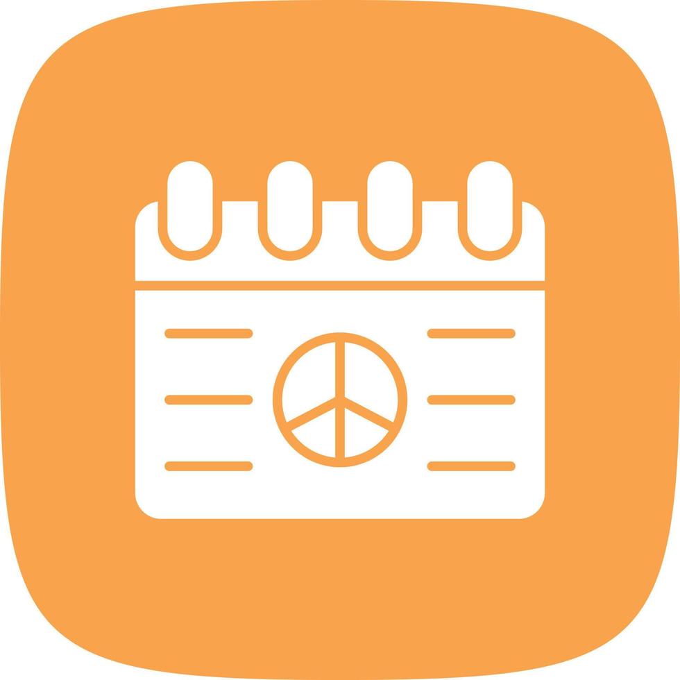 Peace Calendar Glyph Round Corner vector