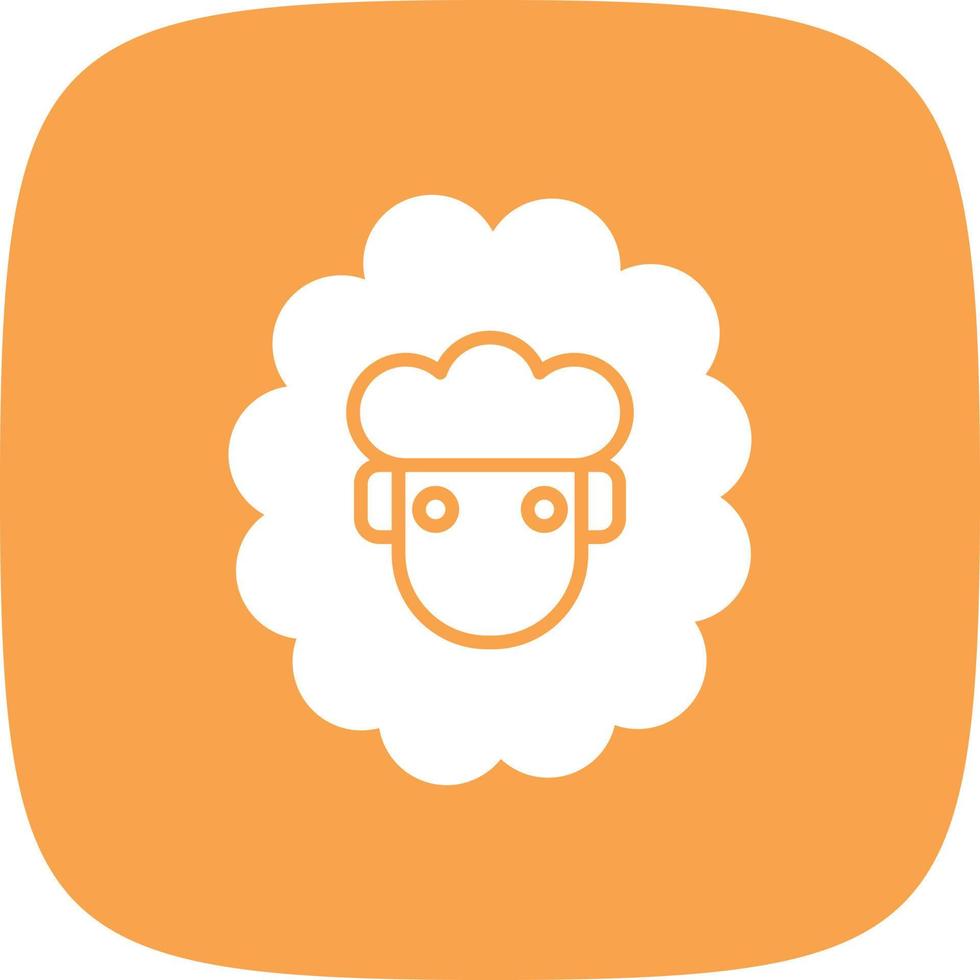 Sheep Glyph Round Corner vector