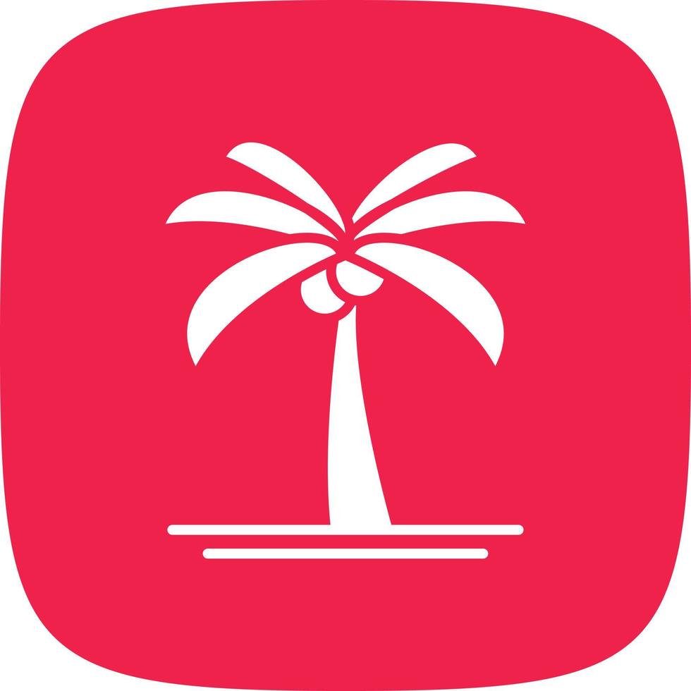 Palm Tree Glyph Round Corner vector