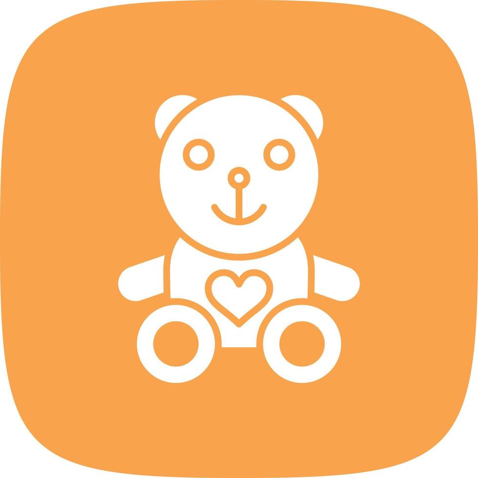 Teddy Bear Glyph Round Corner vector
