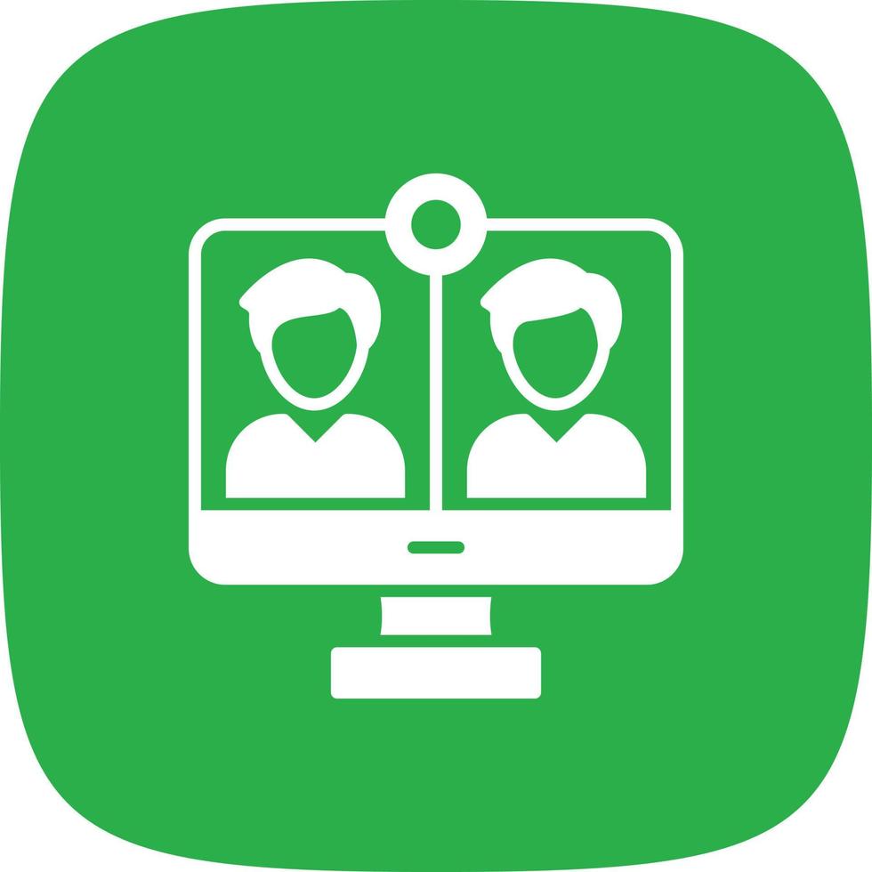 Online Meeting Glyph Round Corner vector
