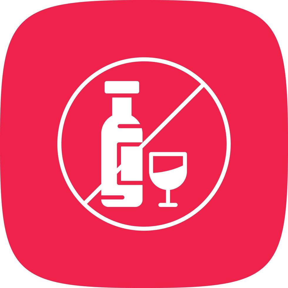 No Alcohol Glyph Round Corner vector