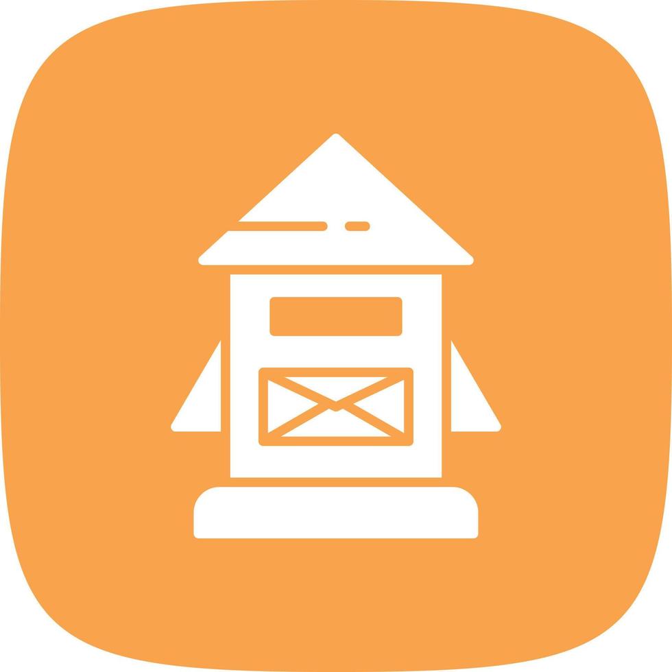 Mail Box Glyph Round Corner vector
