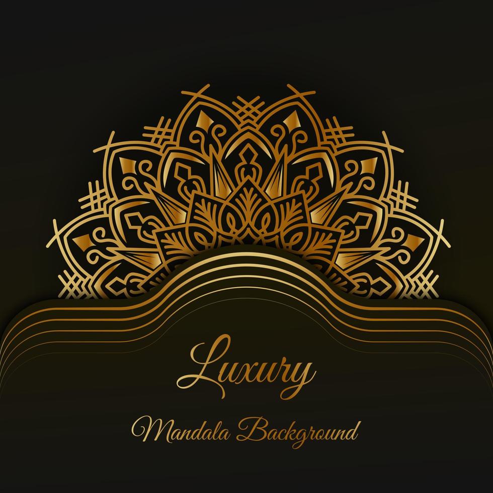 luxury background  with gold mandala decoration vector