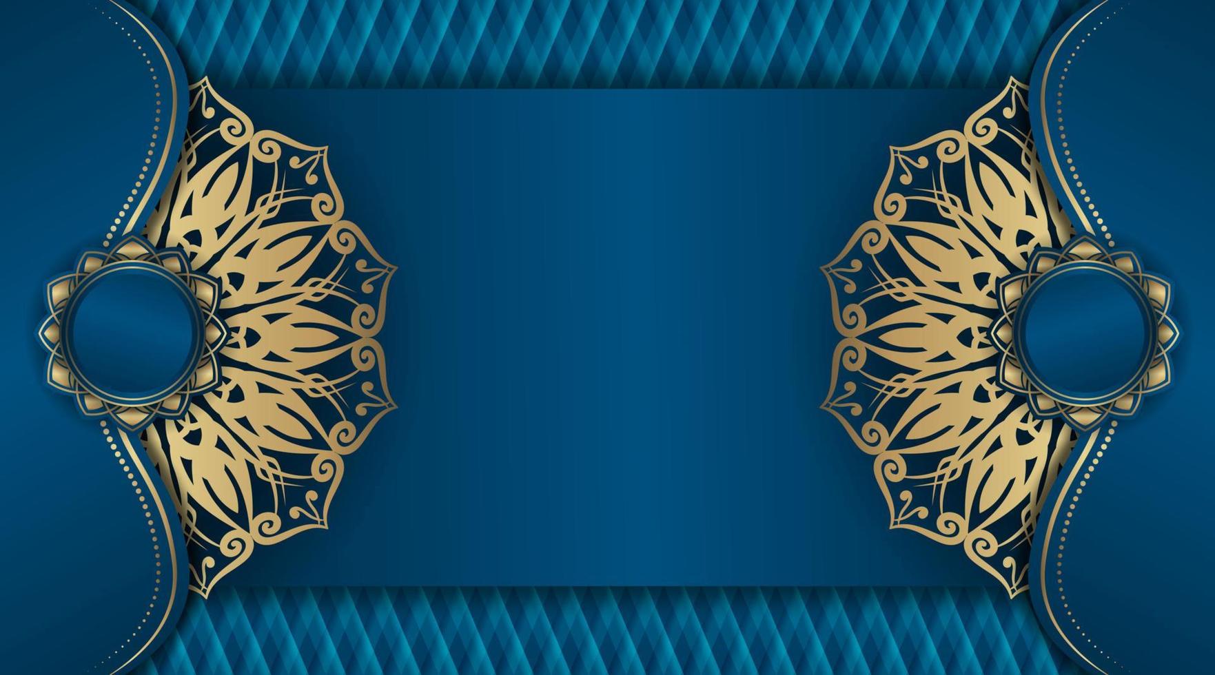 mandala background  turquoise and gold vector