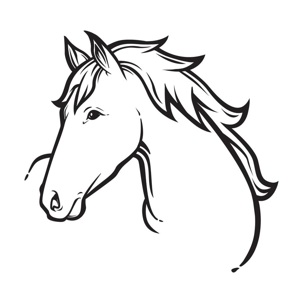 arte de línea de caballo, ilustración vectorial vector