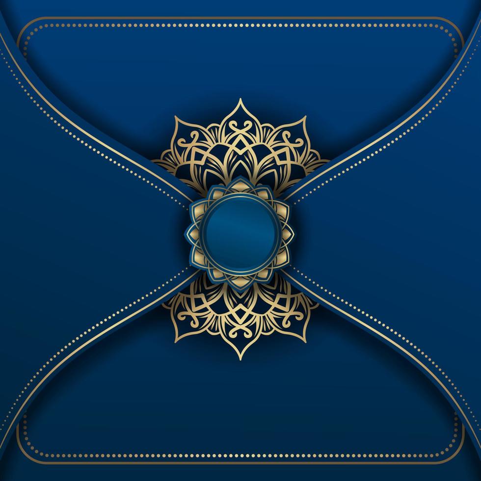 luxury background, turquoise and gold, mandala ornament vector