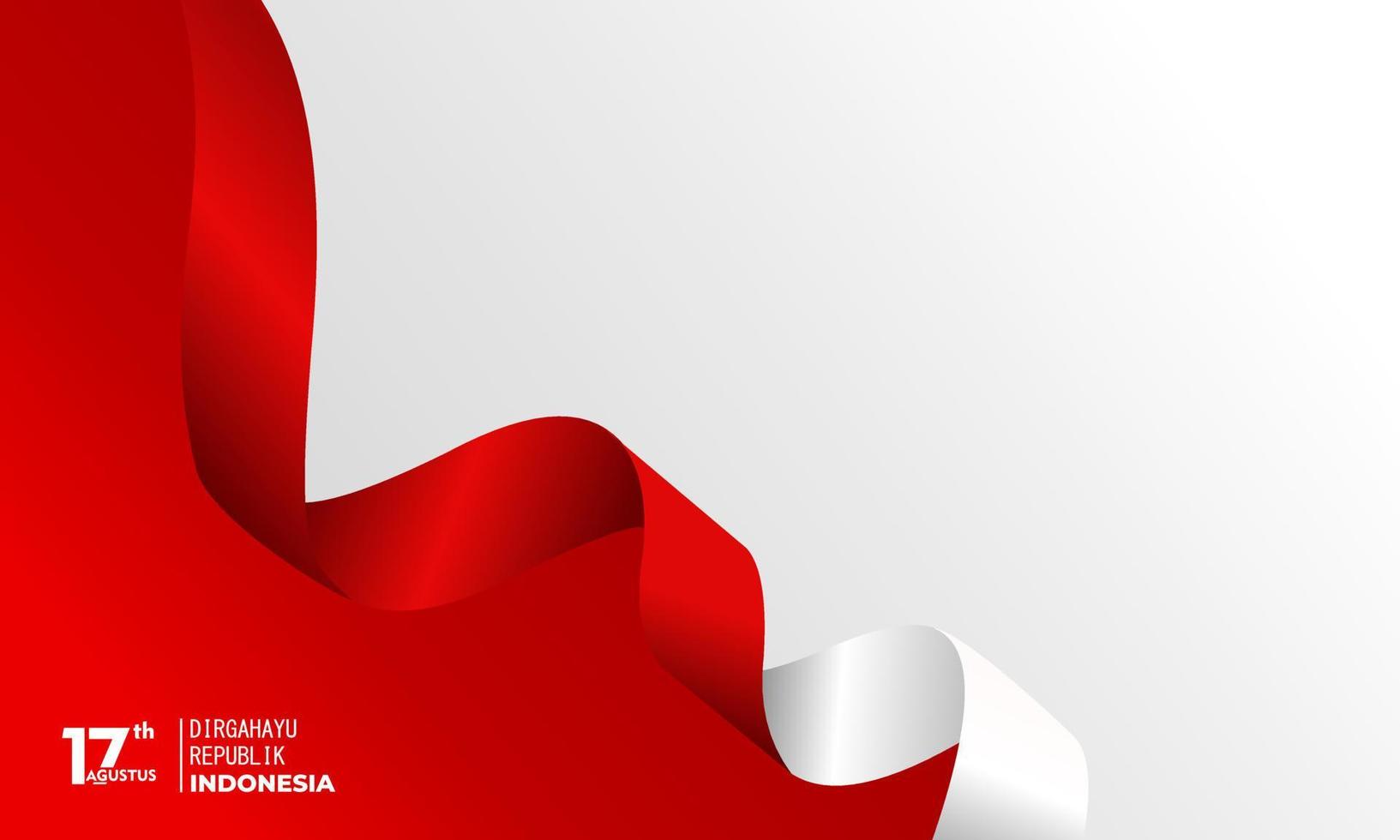17 august. indonesia happy independence day greeting card vector
