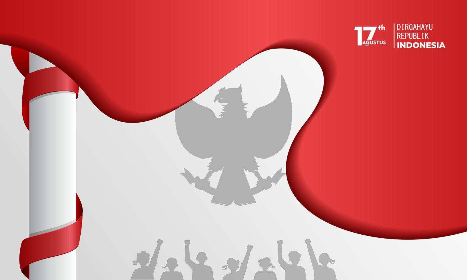 17 august. indonesia happy independence day greeting card vector