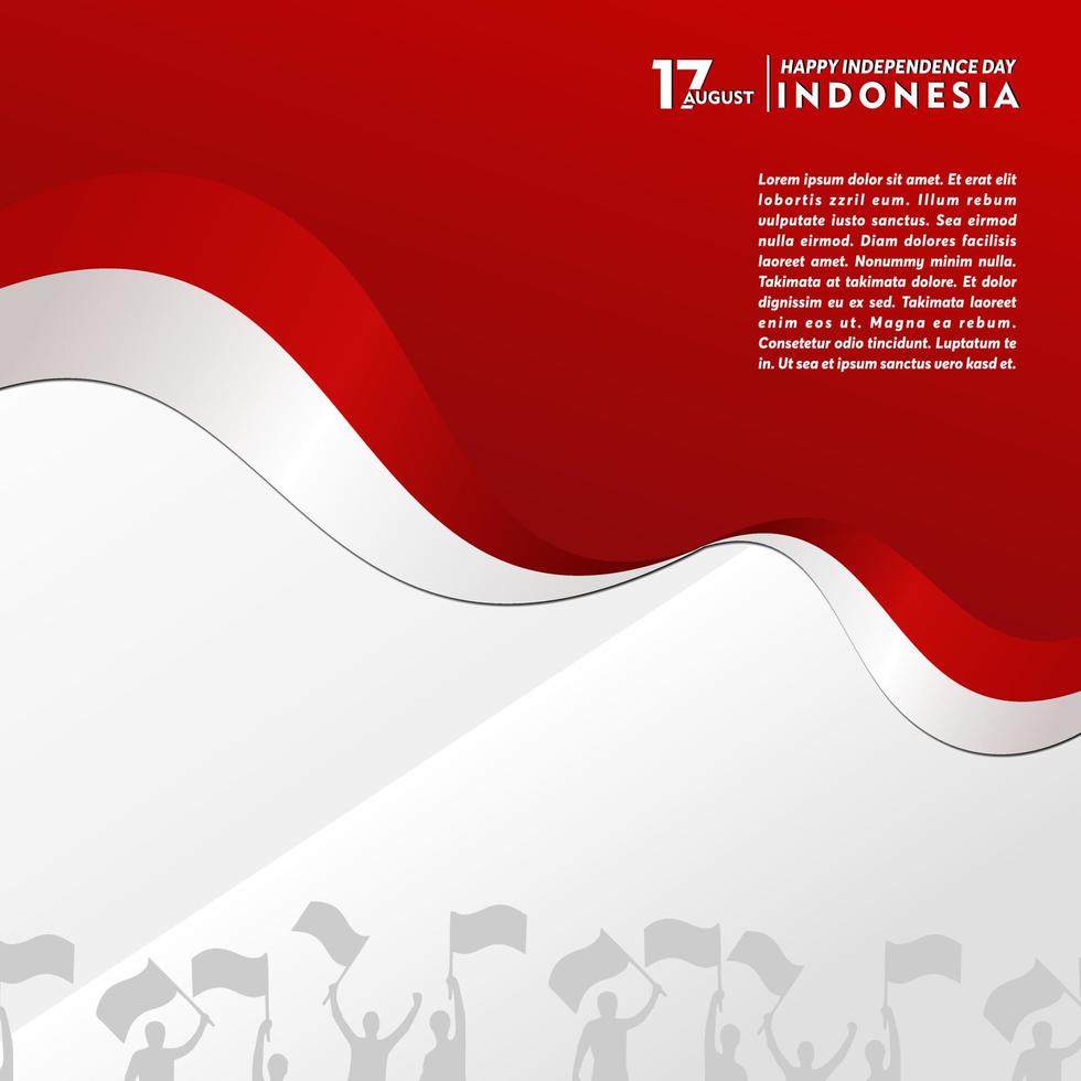 17 de agosto feliz día de la independencia república de indonesia, diseño de fondo vector