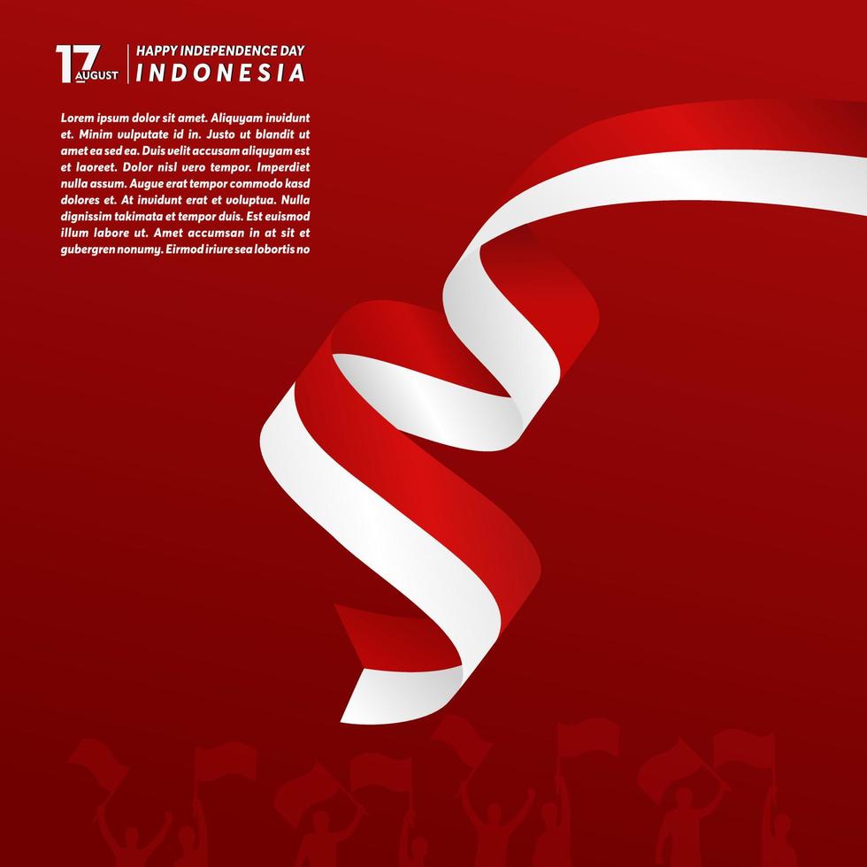 17 de agosto feliz día de la independencia república de indonesia, diseño de fondo vector