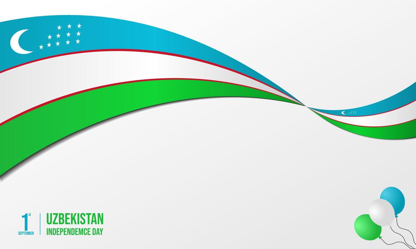 Uzbekistan Independence Day flag logo icon banner background design vector