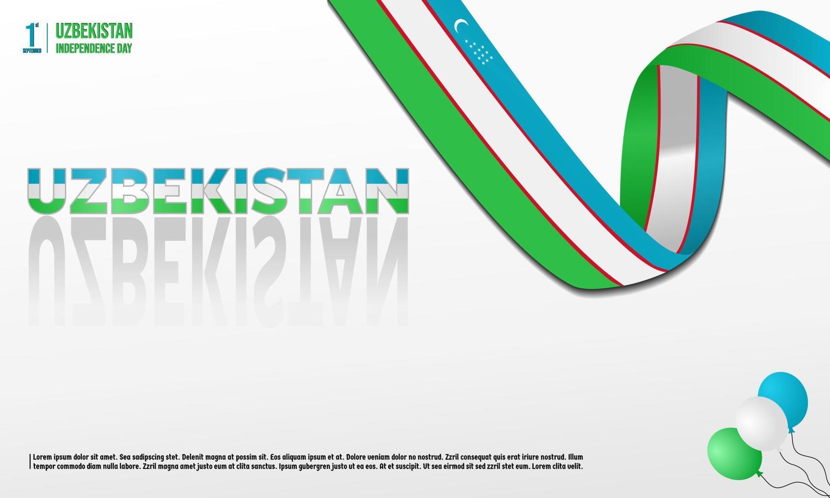 Uzbekistan Independence Day flag logo icon banner background design vector