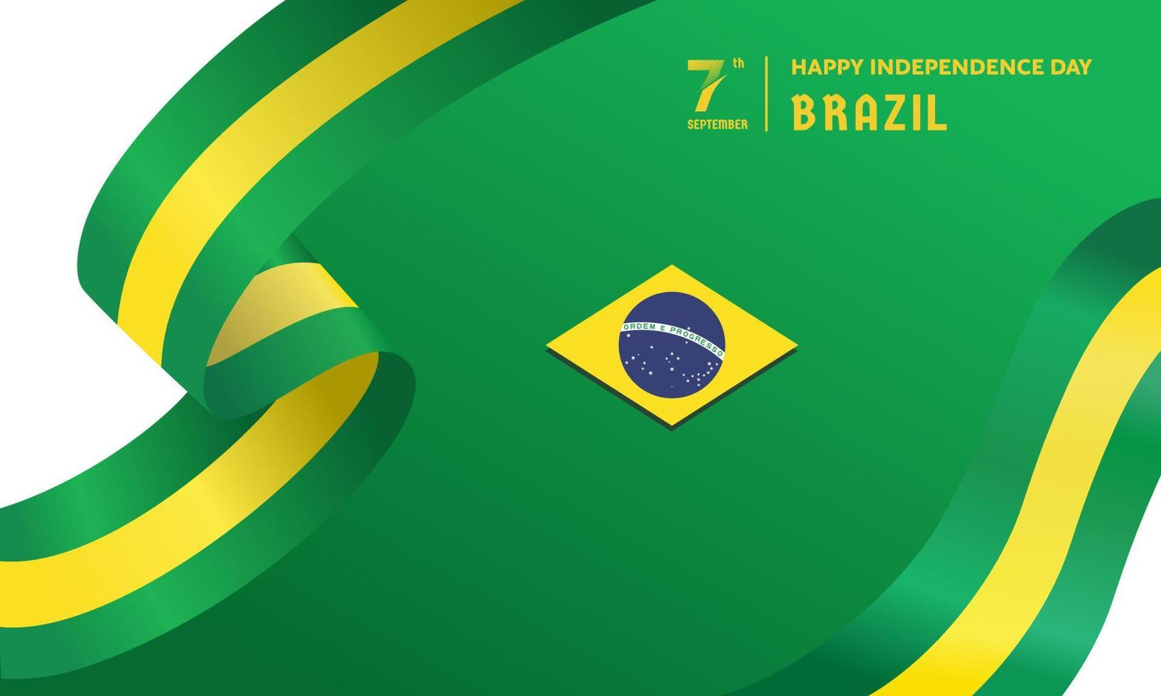 Vector Illustration Independence day of Brazil. Greeting Card Background