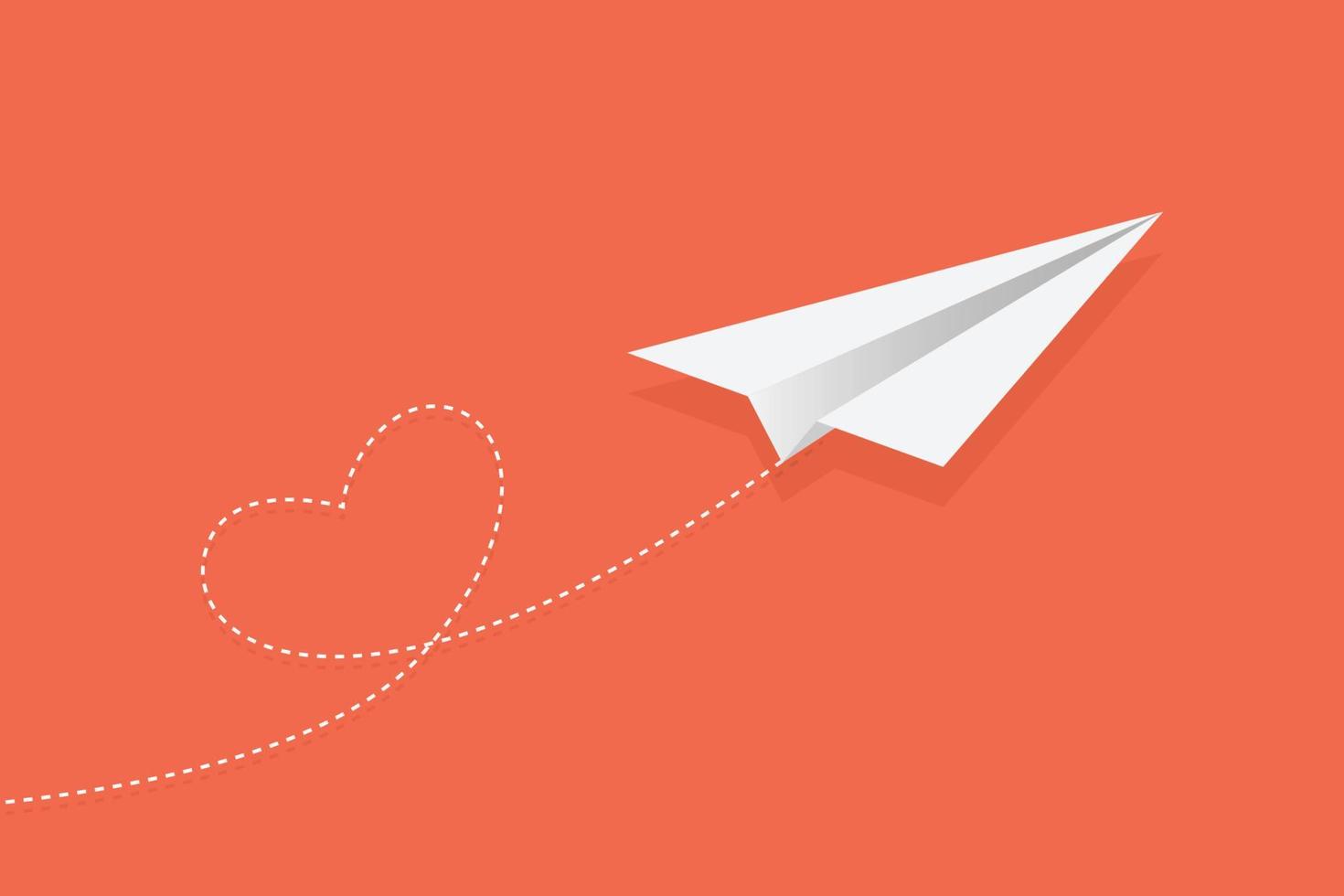 Creative paper planes on orange background. Paper plane flying. Concepts the way forward, unique, innovation, start-up company, business, growth, travel, freedom, dream, love vector