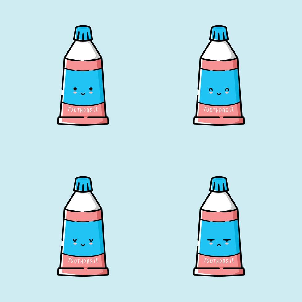vector illustration of cute toothpaste emoji