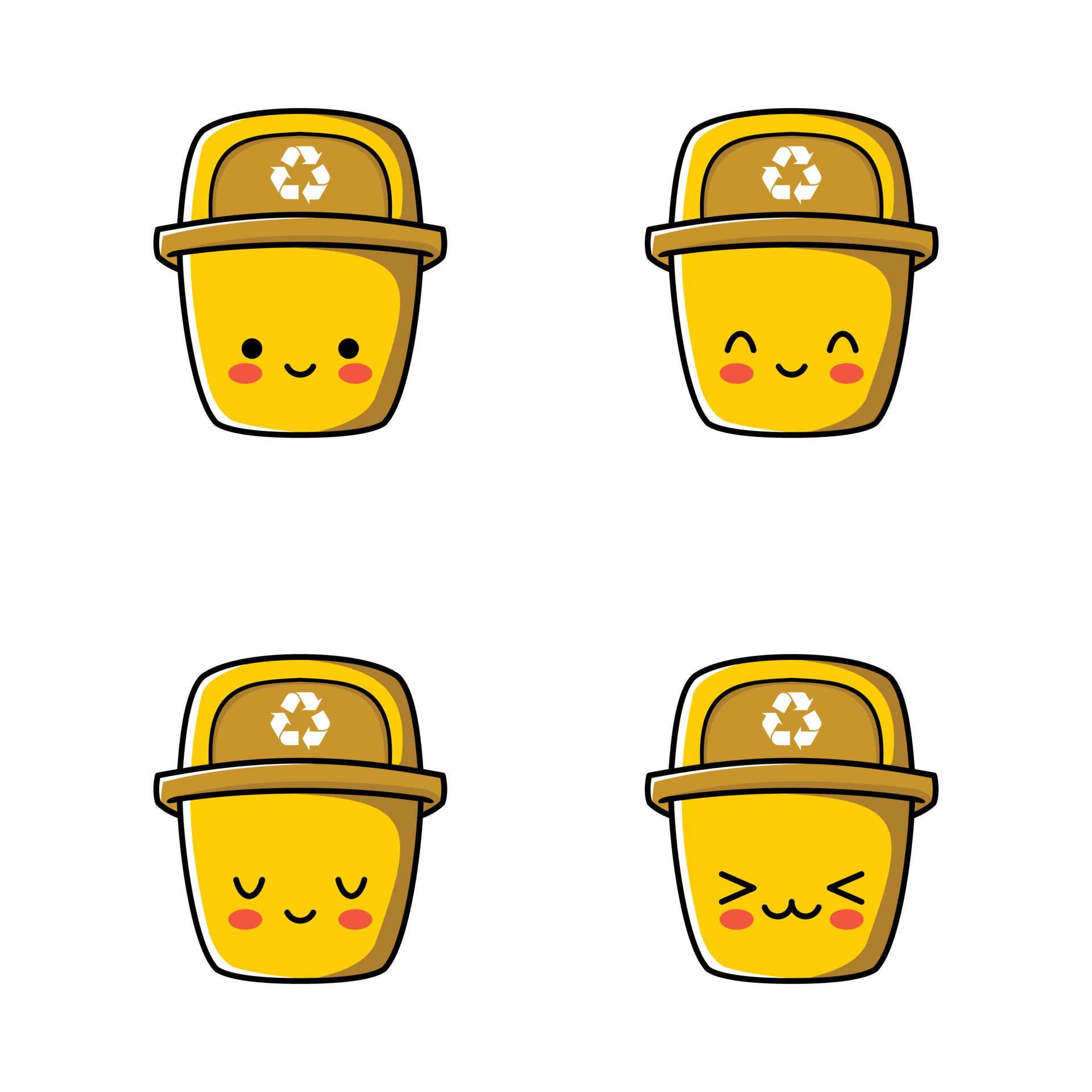 vector illustration of cute trash can emoji 9921900 Vector Art at Vecteezy
