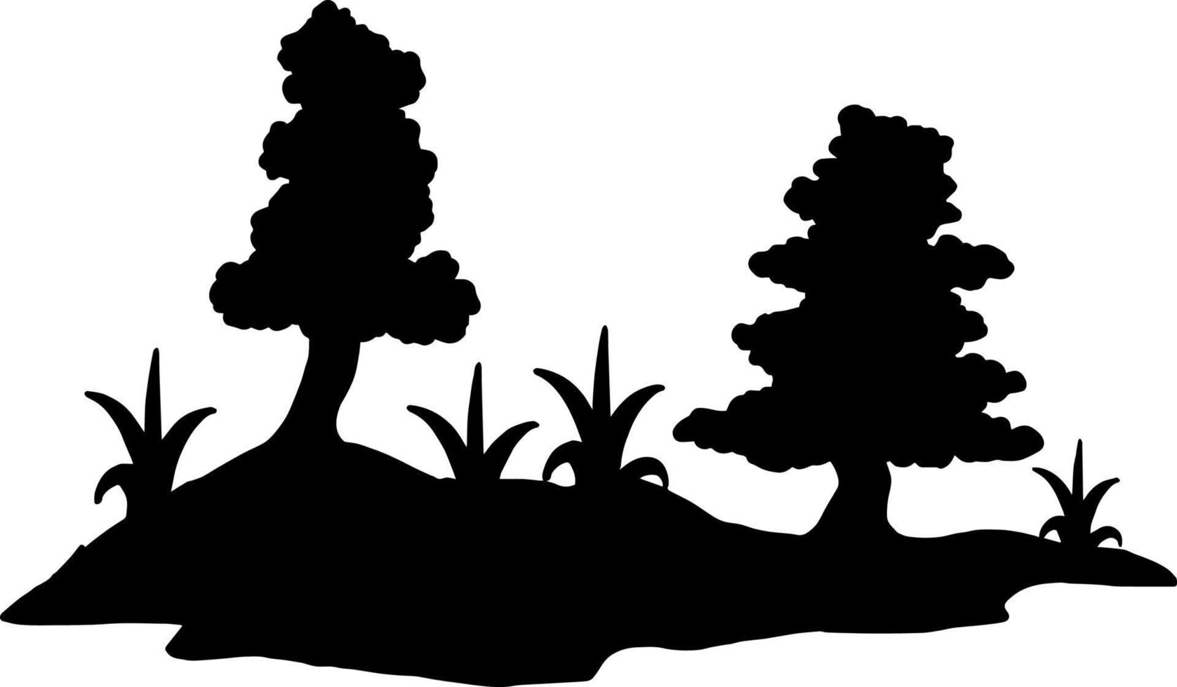 Design Vector Silhouette Element Land Tree