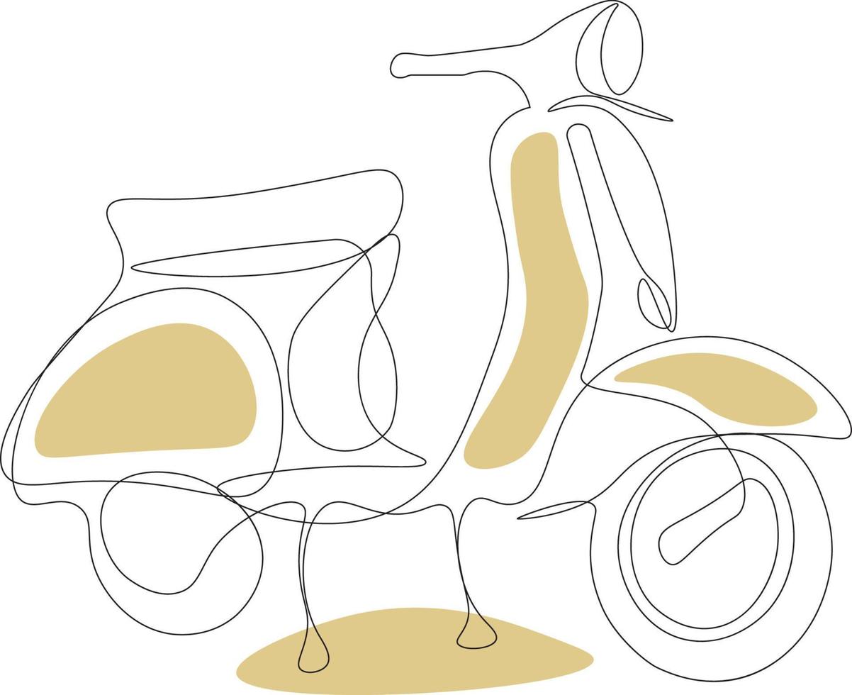 vespa con estilo lineart vector