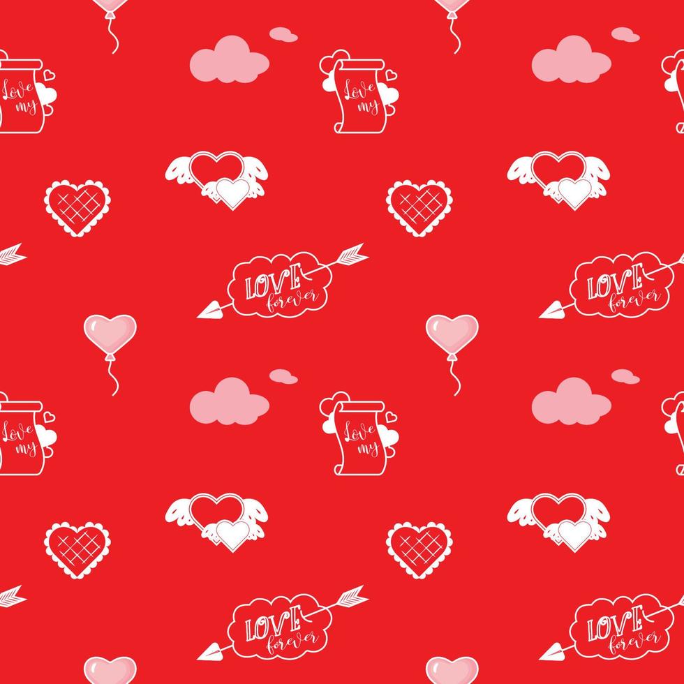 Seamless pattern for Valentine's Day vector