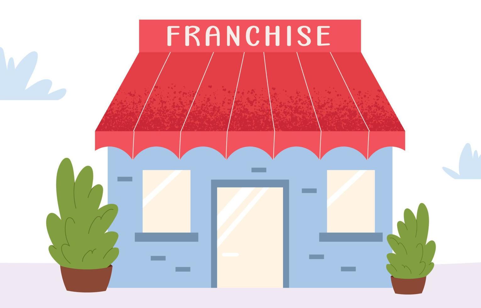 Franchise business concept. Store franchise. Business Investment. Flat graphic vector illustration