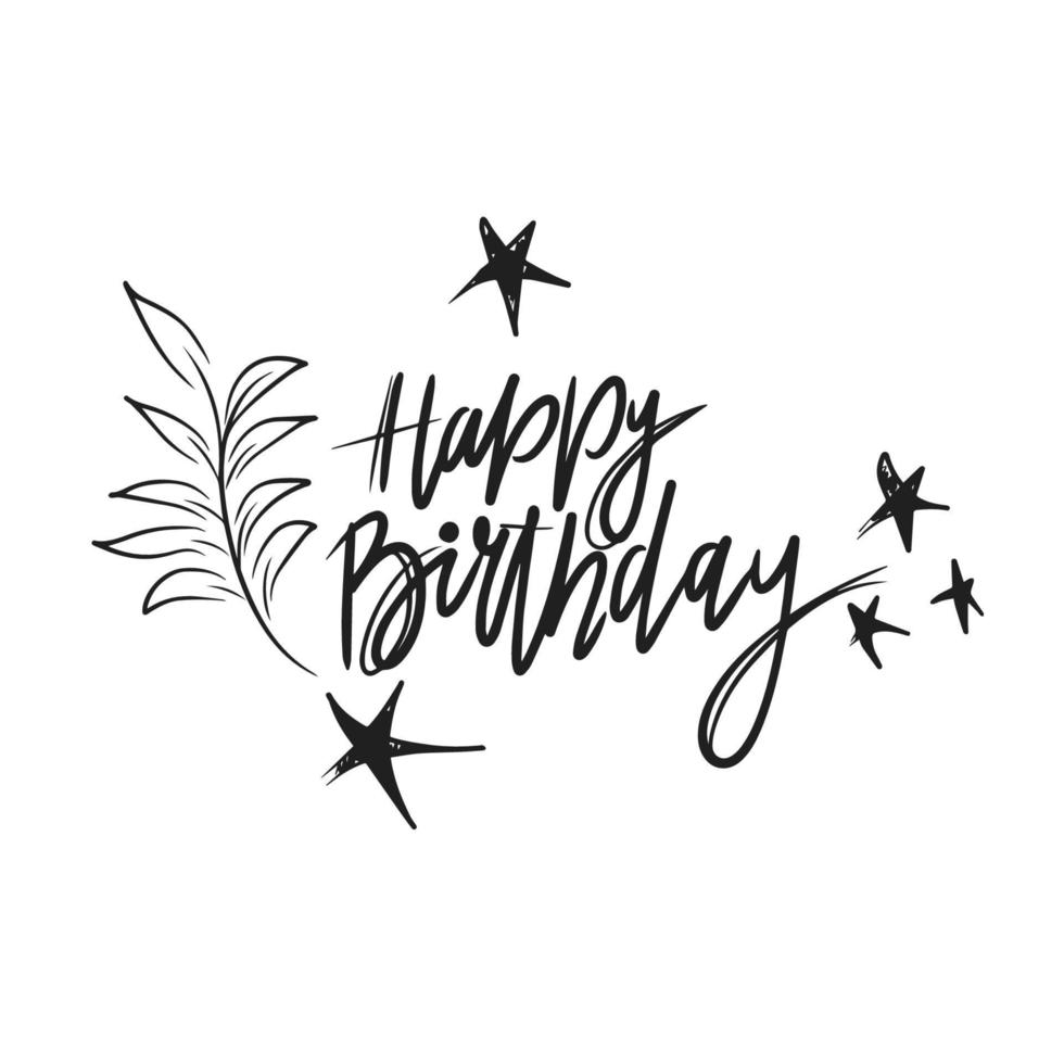 Happy birthday, the inscription on a white background in a trendy font vector