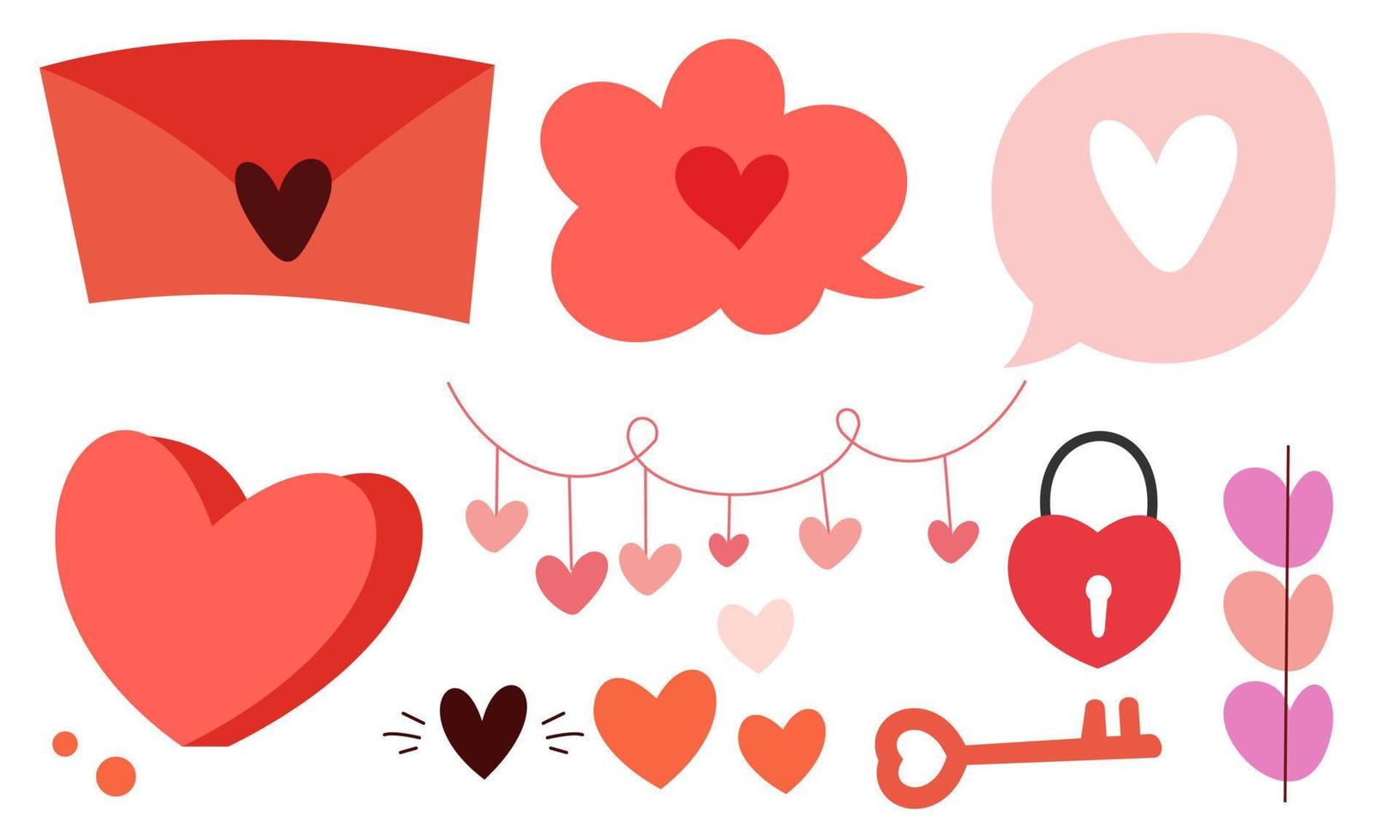 Hand drawn hearts doodles set vector