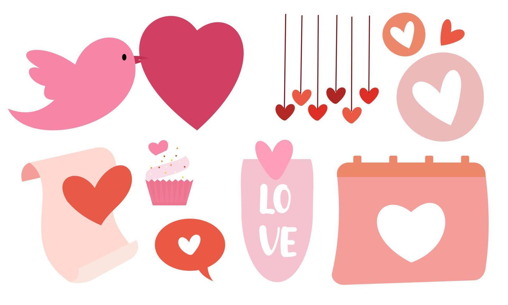 Hand drawn hearts doodles set vector