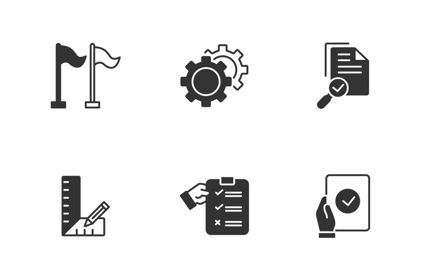 conjunto de iconos de proceso de monitoreo. elementos de vector de símbolo de paquete de proceso de monitoreo para web de infografía