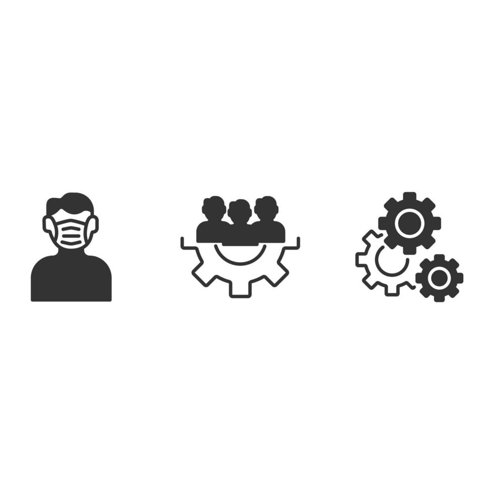 Arbeitsschutzmanagement system icons set . Arbeitsschutzmanagement system pack symbol vector elements for infographic web