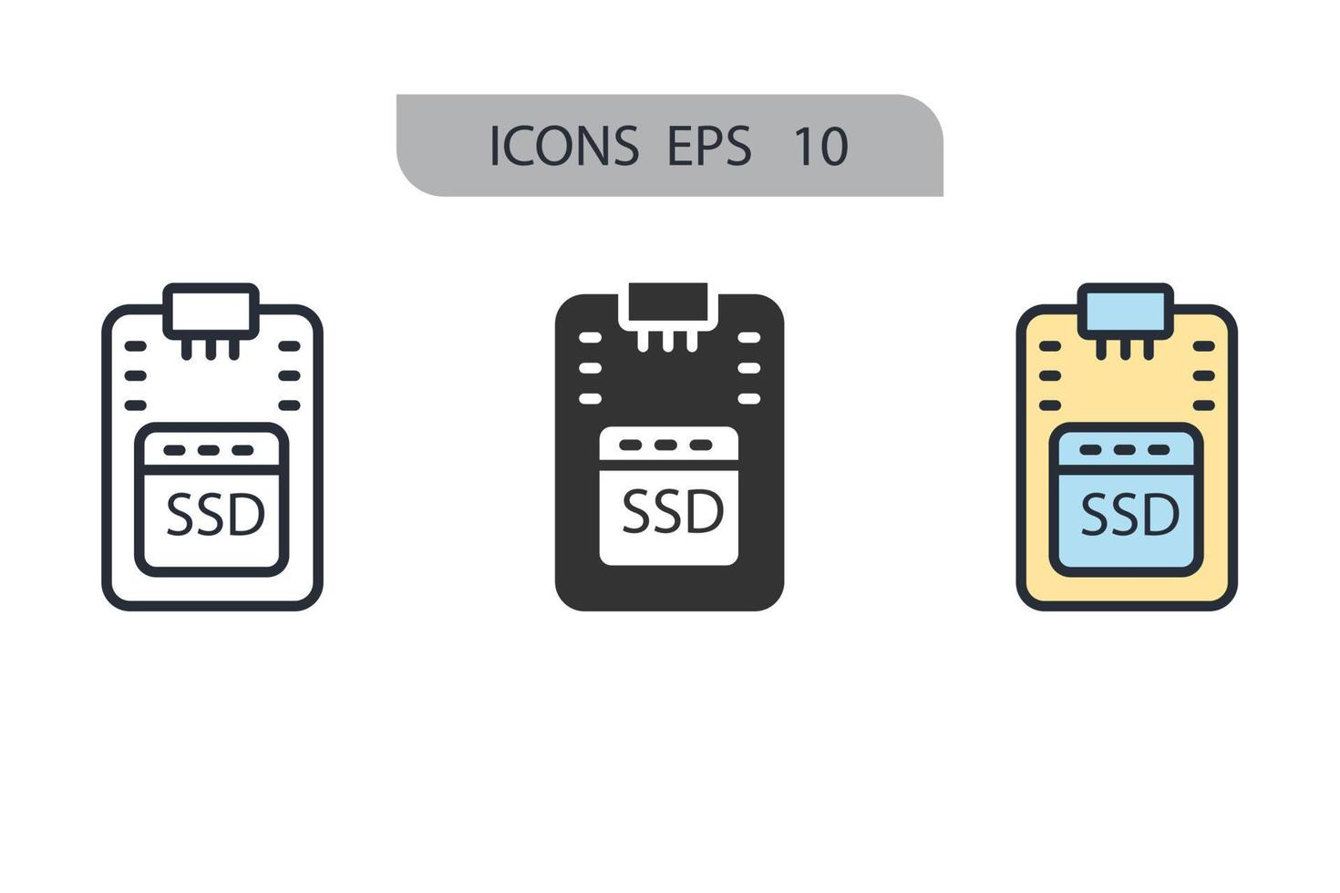 ssd iconos símbolo elementos vectoriales para infografía web vector