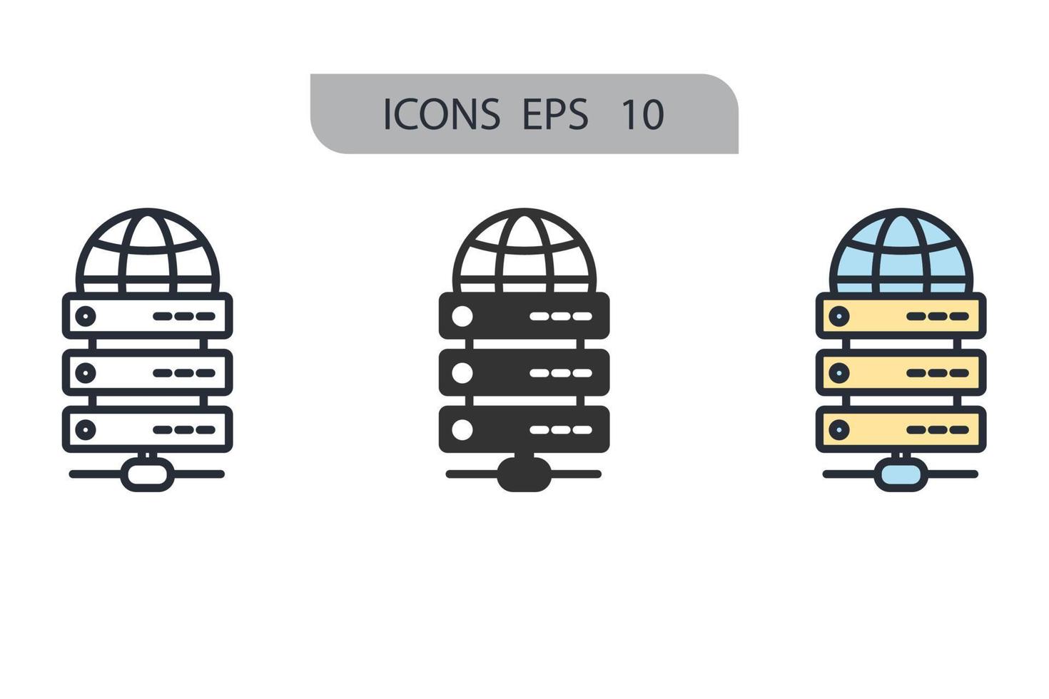 vps iconos privados virtuales símbolo elementos vectoriales para web infográfico vector