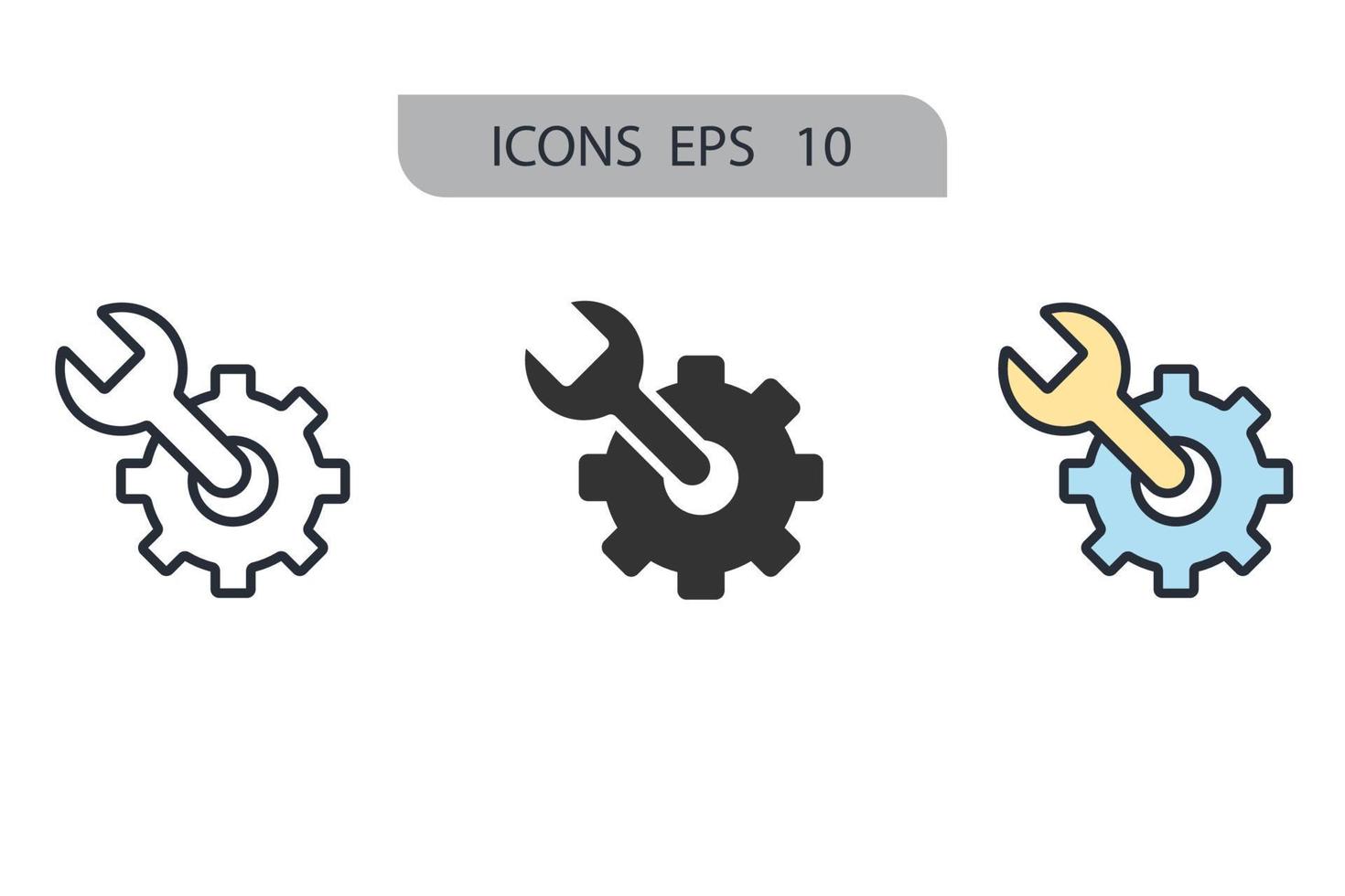 iconos de configuración símbolo elementos vectoriales para web infográfico vector