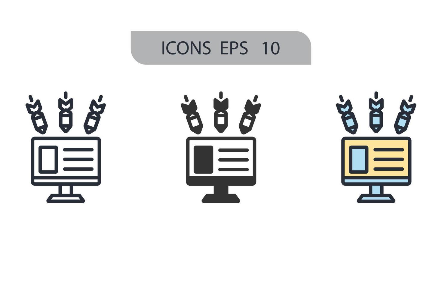 DDoS icons  symbol vector elements for infographic web