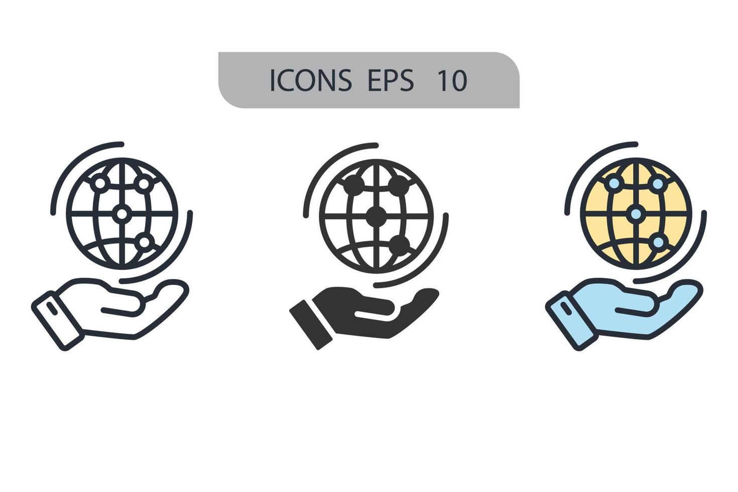 Global networking icons  symbol vector elements for infographic web