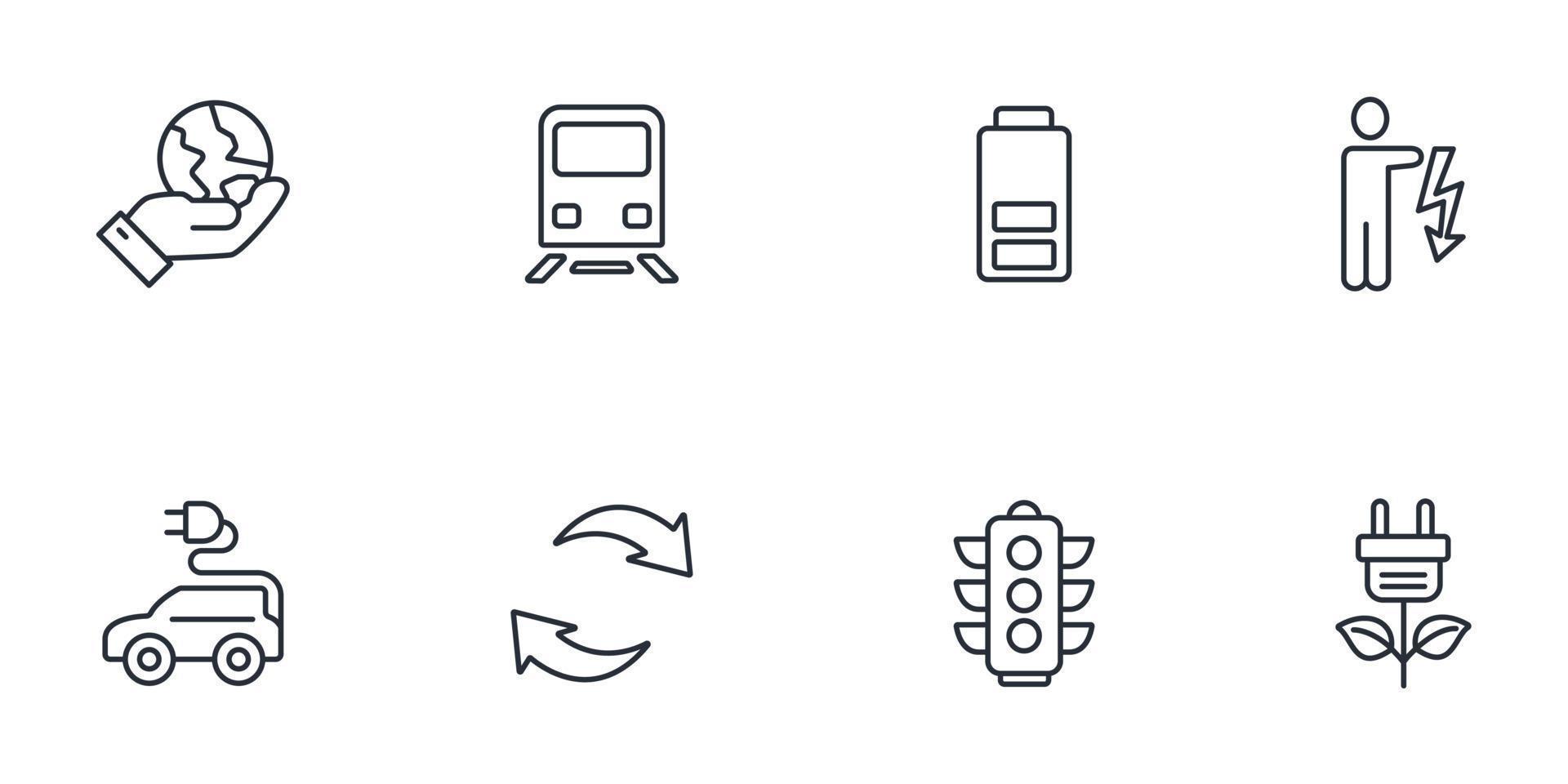 Detailed illustration of e-mobility icons set . Detailed illustration of e-mobility pack symbol vector elements for infographic web