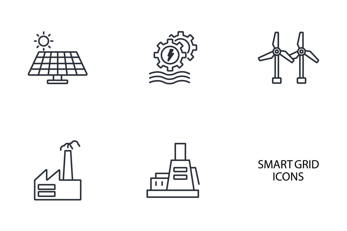 smart grid network icons set . smart grid network pack symbol vector elements for infographic web