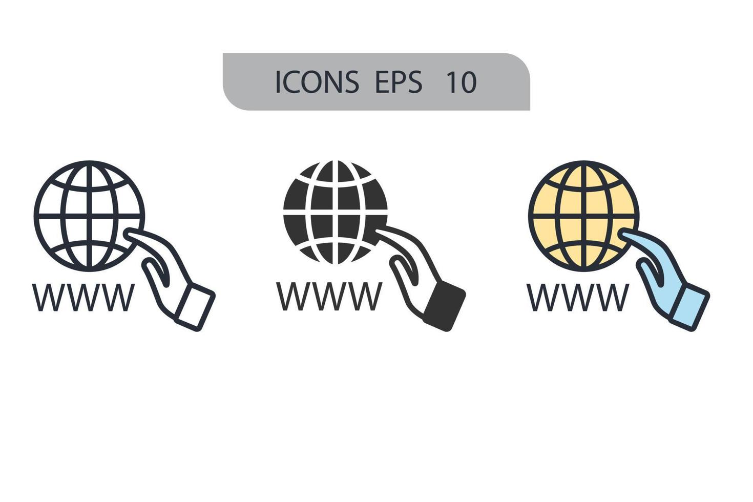 Domain icons  symbol vector elements for infographic web