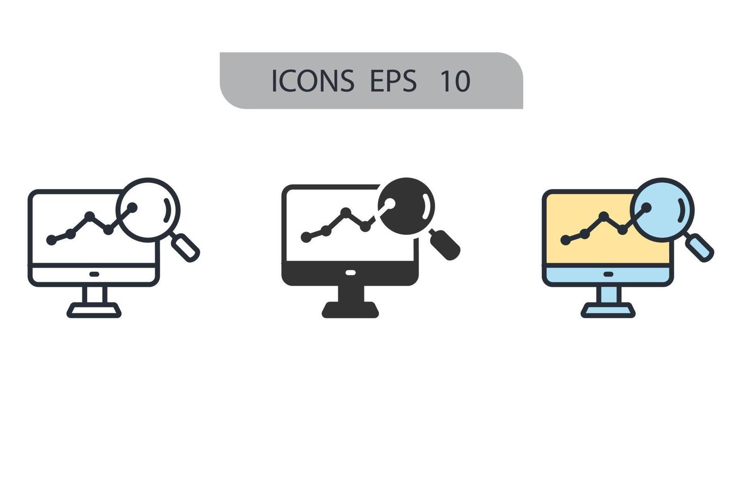 análisis iconos símbolo elementos vectoriales para infografía web vector